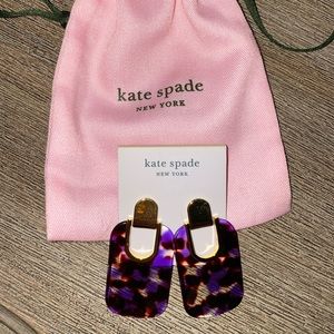 Kate Spade purple multi Sedgwick torte-shell earrings